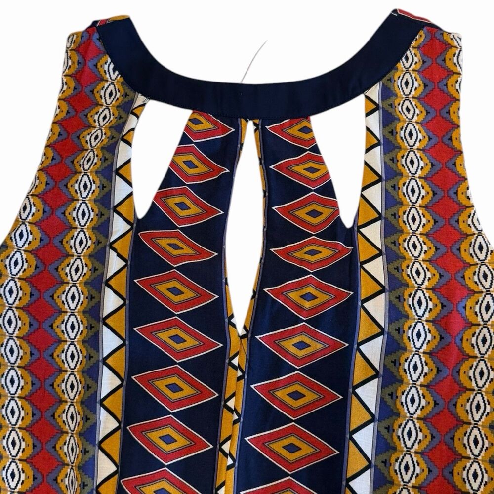 Tribal Print Tank Dress Women Large THML Boho Swing Festival Casual NWT Aztec - Picture 7 of 13
